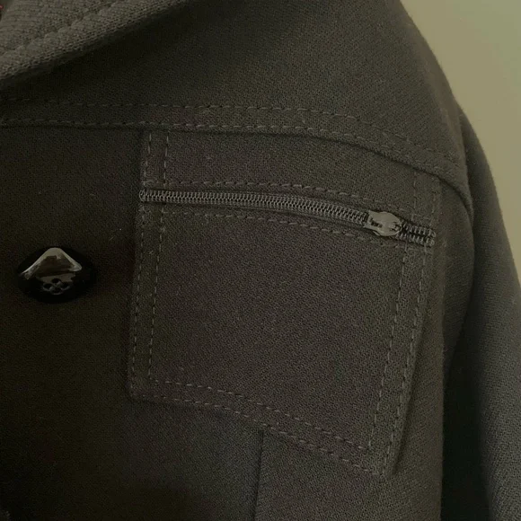 GUCCI black wool jacket large logo belt button down cuff long coat Luxury NWT - Picture 8 of 14